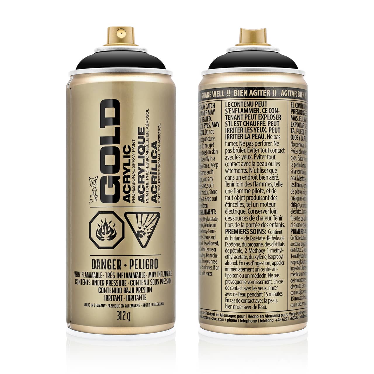 Peinture acrylique professionnelle en aérosol Gold de Montana